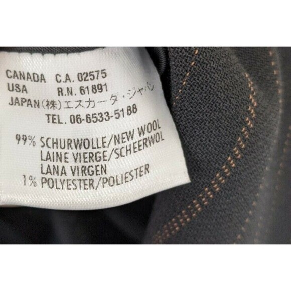 Escada Blazer Black Pinstripe Wool 2 Button Lined Business Office Size 36 - Picture 9 of 9